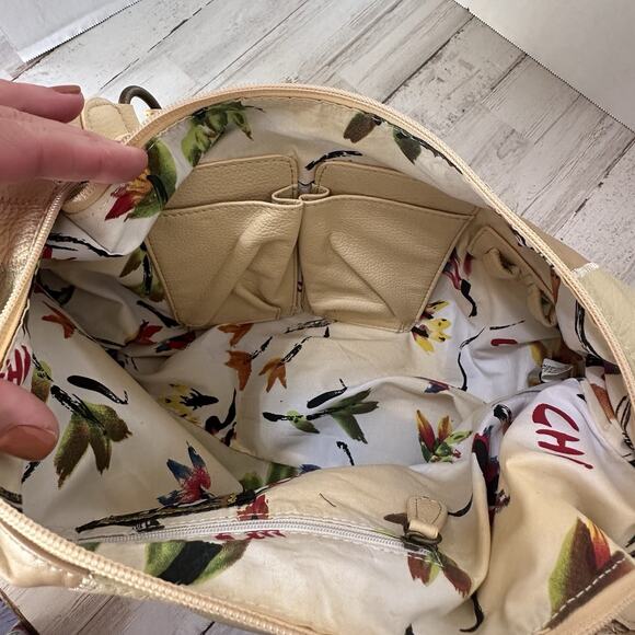 CHI Carlos Falchi Purse Shoulder Bag Cowhide Leather Patchwork Y2K Retro 70s Zip - Picture 8 of 11